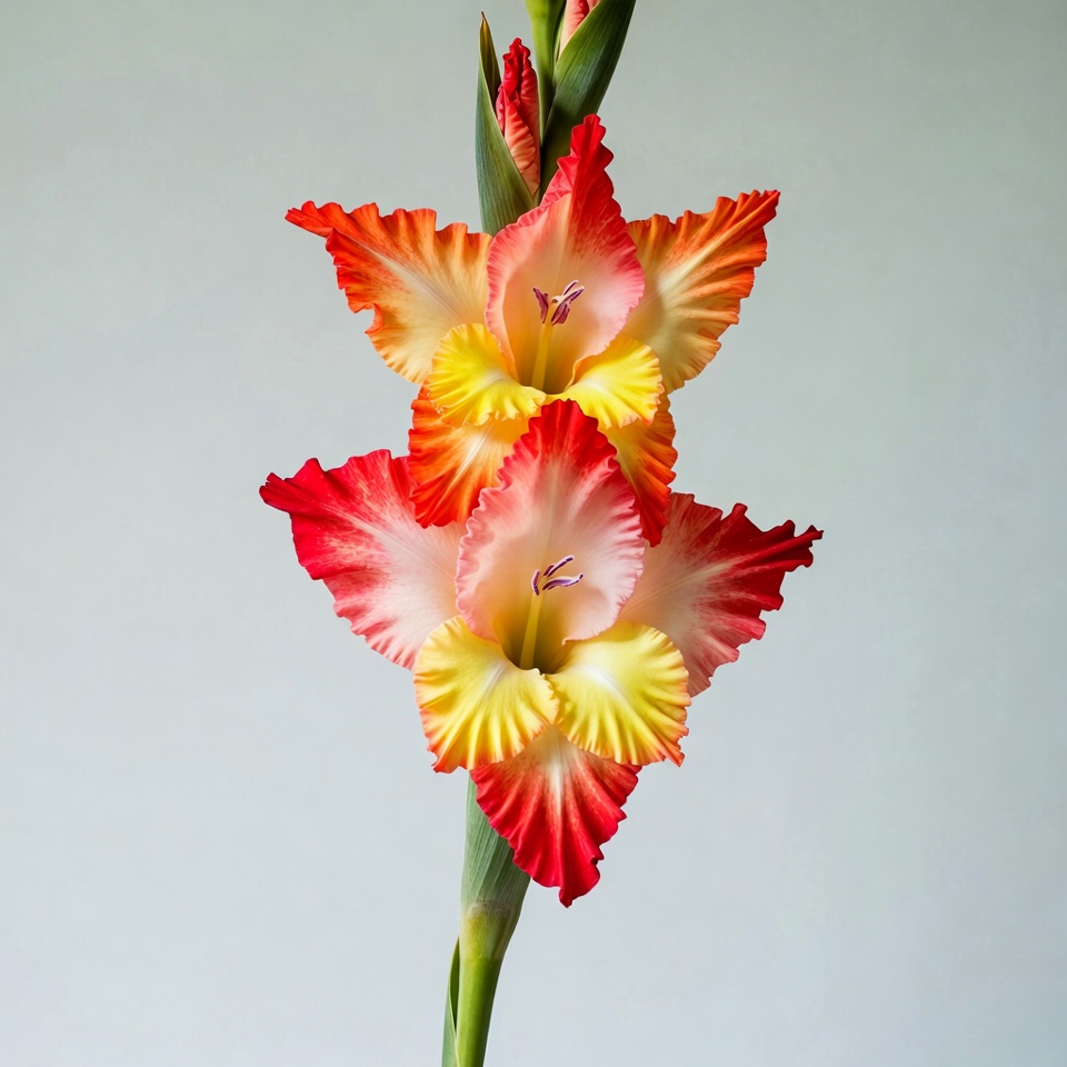 Vibrant Red Yellow Gladiolus Flowers Vibrant Red Yellow Gladiolus Flowers