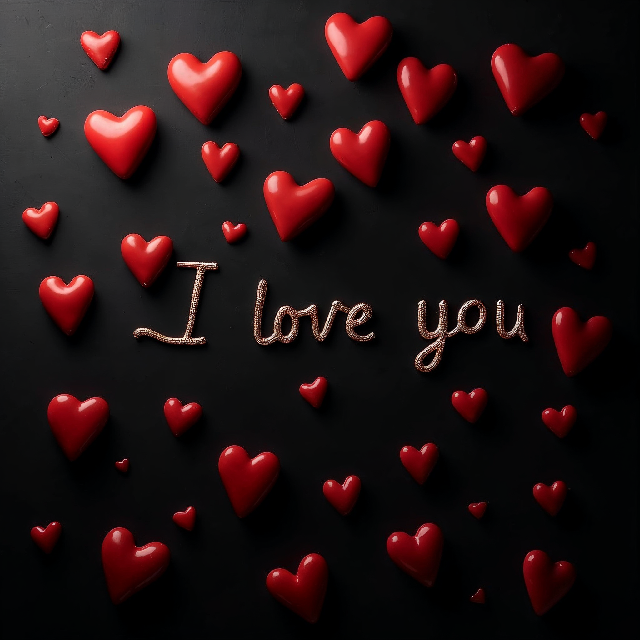 I Love You with Red Hearts I Love You with Red Hearts