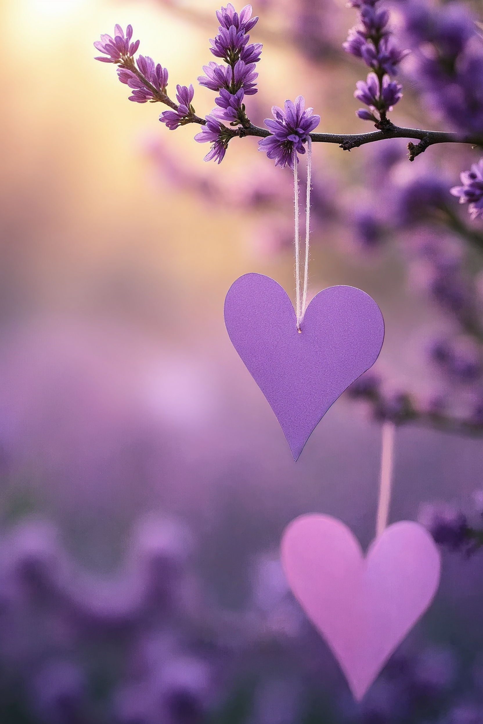Purple Lavender Hearts Hanging Purple Lavender Hearts Hanging