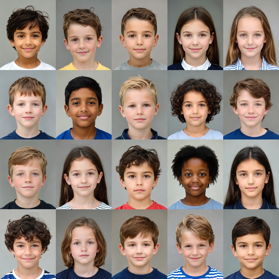 Diverse Children School Portraits Grid Diverse Children School Portraits Grid