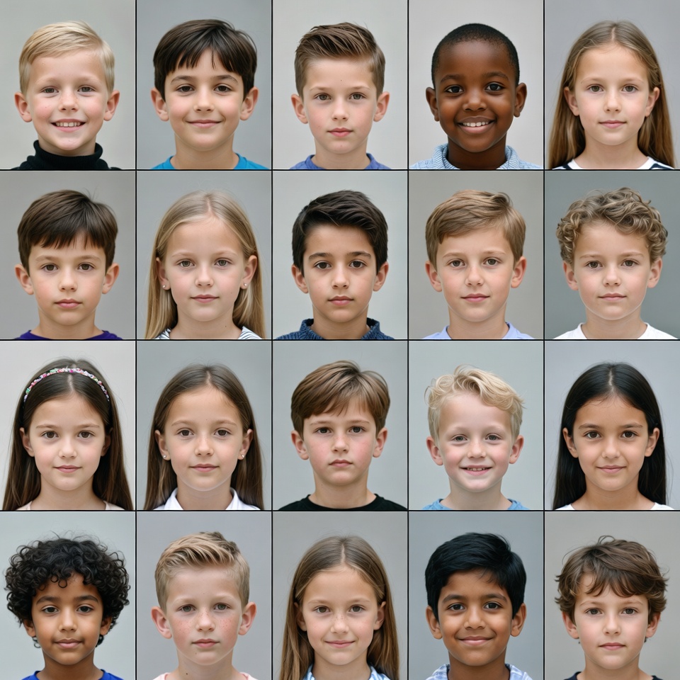 Diverse Children School Portraits Grid Diverse Children School Portraits Grid