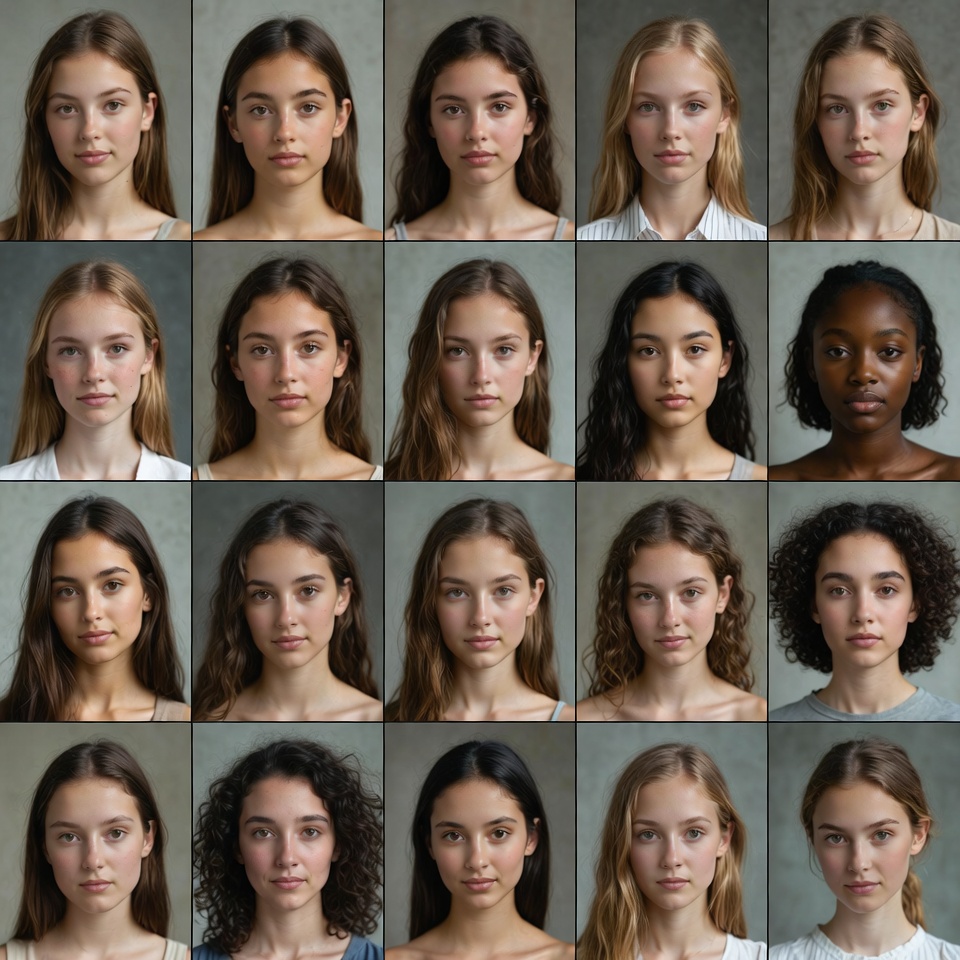 Diverse Young Women Headshots Grid Diverse Young Women Headshots Grid