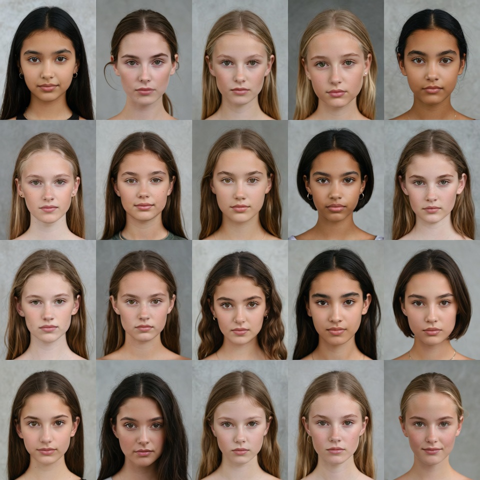 Grid of Diverse Young Women Portraits Grid of Diverse Young Women Portraits