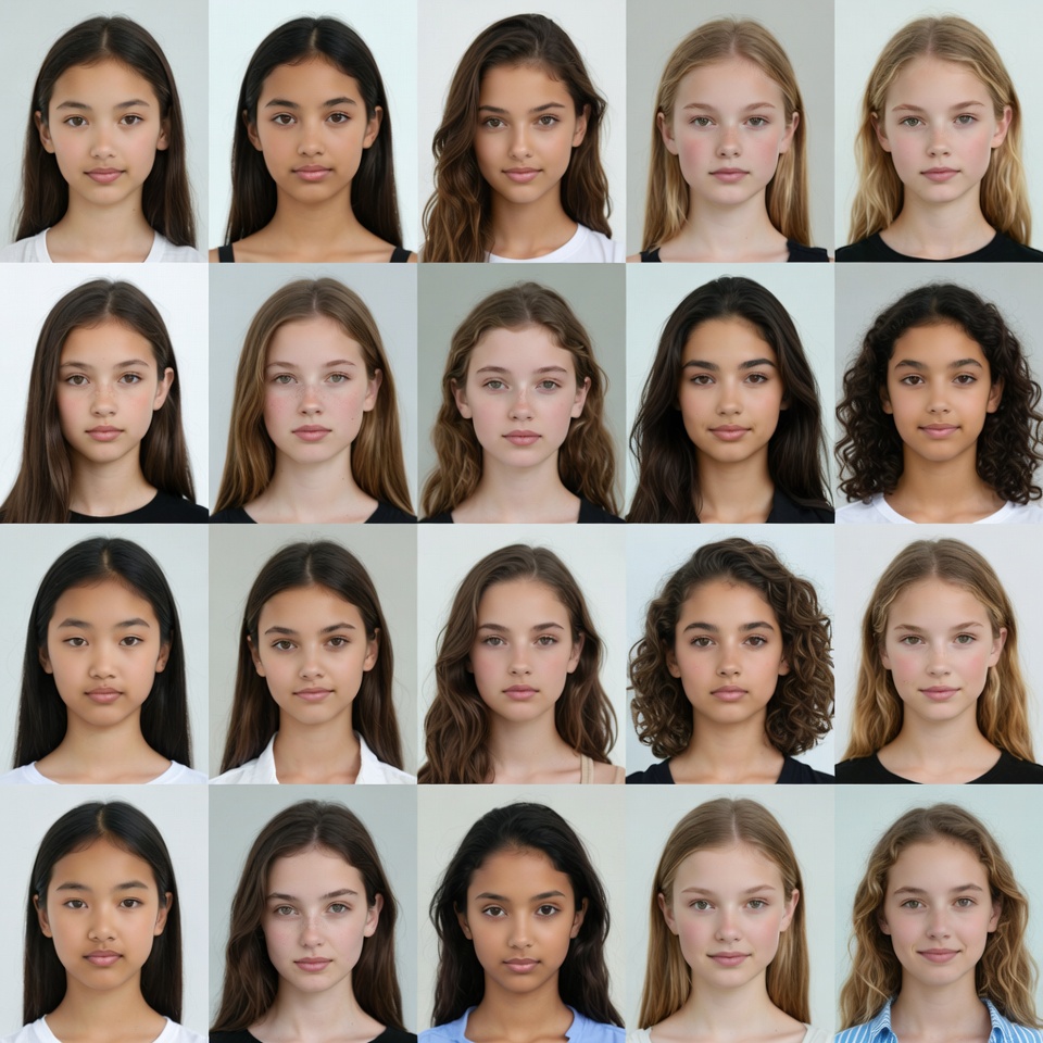 Diverse Young Women Headshots Grid Diverse Young Women Headshots Grid