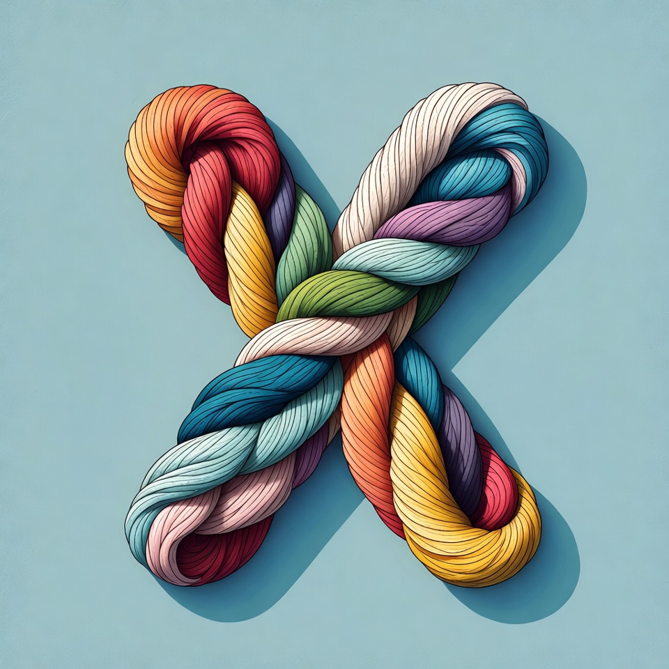 Colorful Rope Letter X Illustration Colorful Rope Letter X Illustration