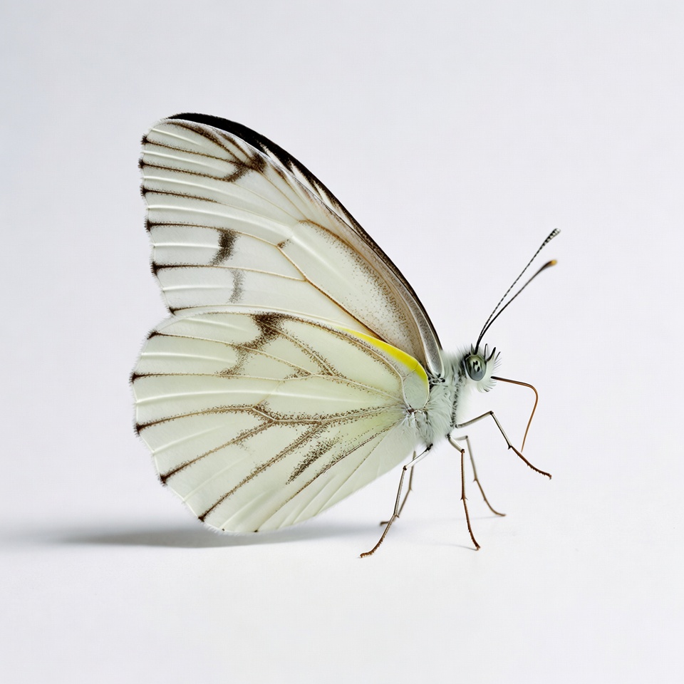 White Butterfly with Yellow Spots White Butterfly with Yellow Spots