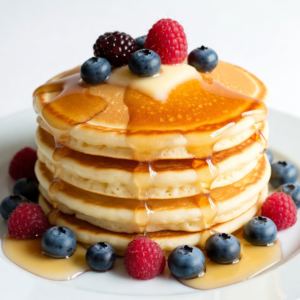 Pancakes with Berries and Maple Syrup Pancakes with Berries and Maple Syrup