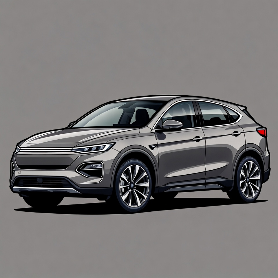 Gray SUV on isolated background Gray SUV on isolated background