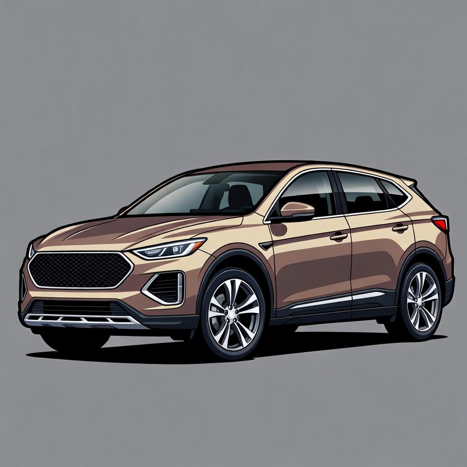 Brown Hyundai Tucson SUV illustration Brown Hyundai Tucson SUV illustration