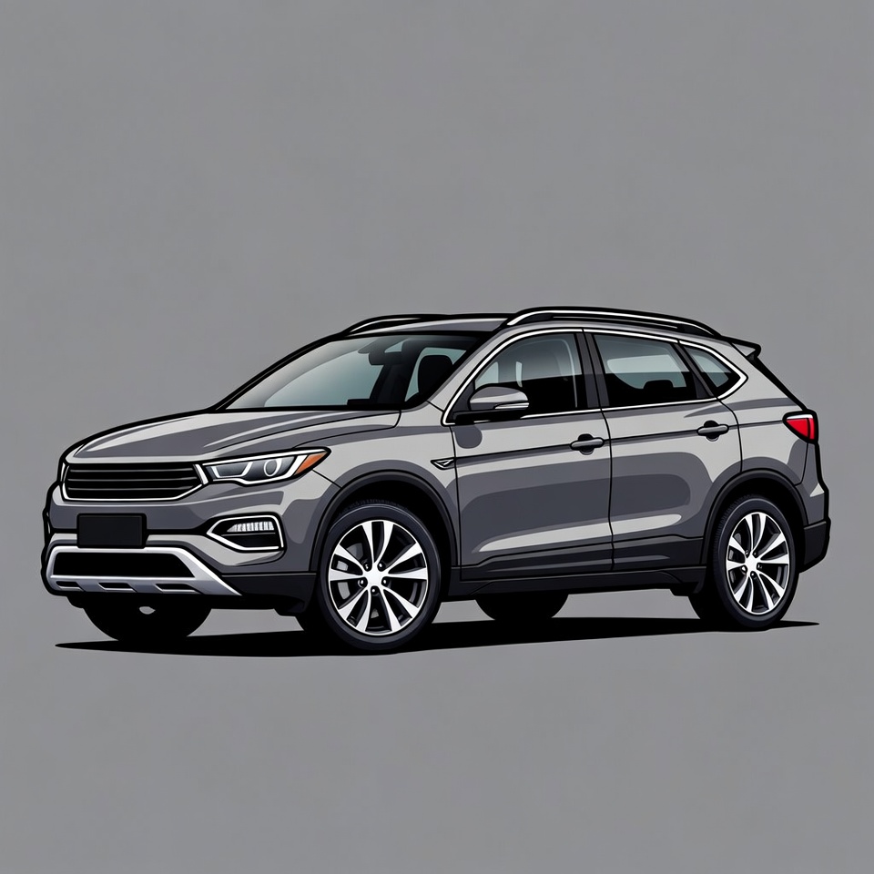 Gray SUV on isolated background Gray SUV on isolated background