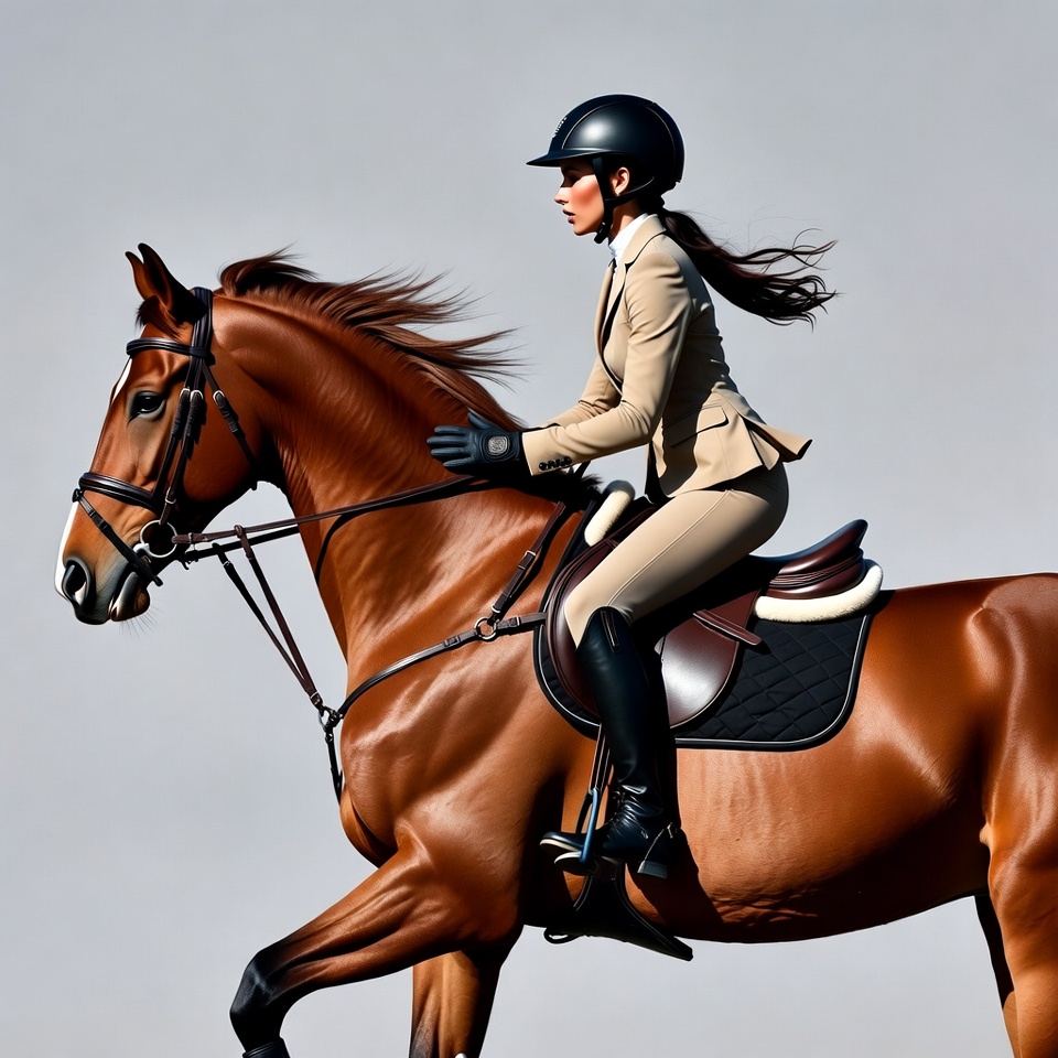 Woman riding brown horse Woman riding brown horse