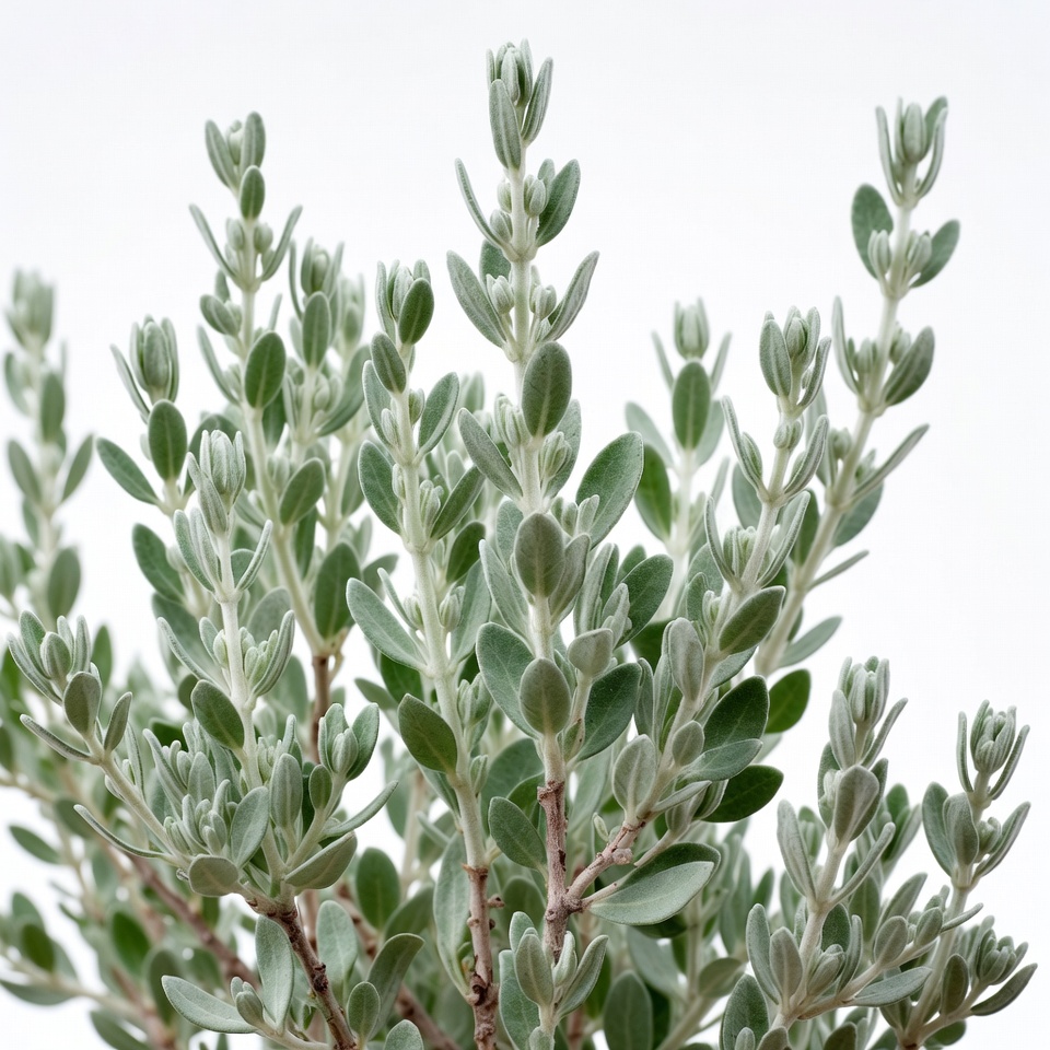 Silver green shrub leaves closeup Silver green shrub leaves closeup