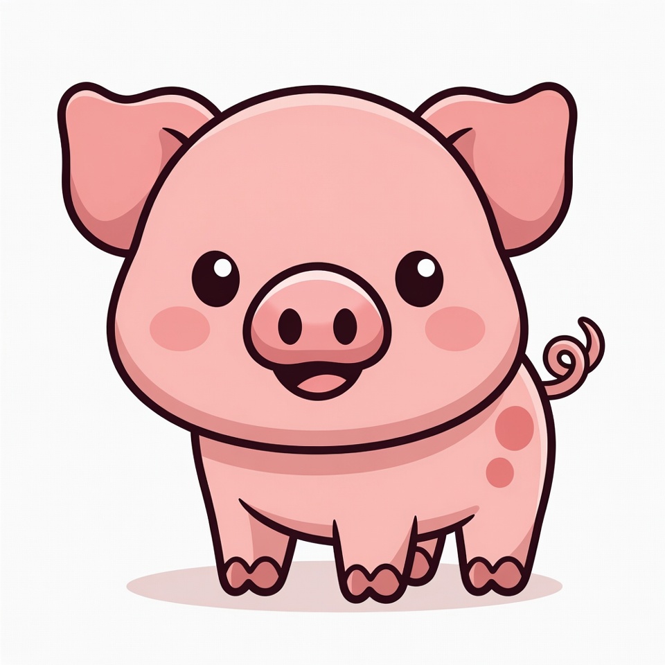 Cute pink cartoon pig Cute pink cartoon pig