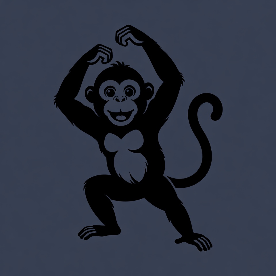 Cartoon monkey flexing muscles Cartoon monkey flexing muscles