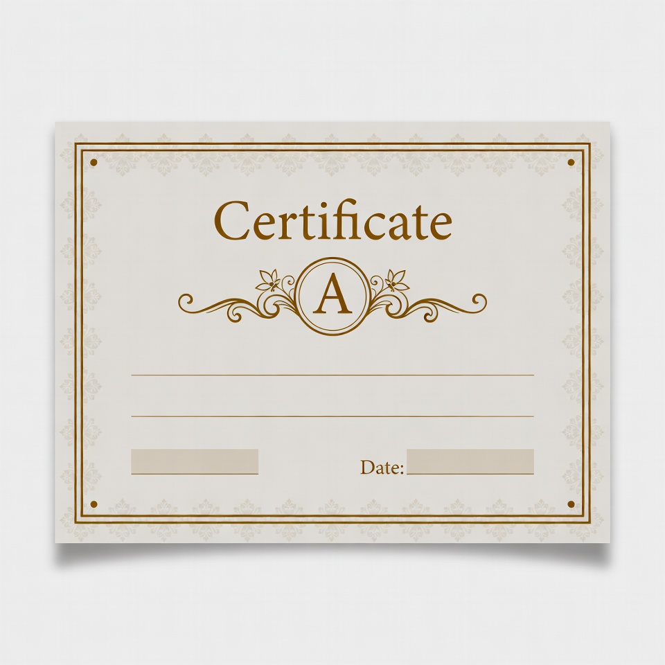 Elegant Certificate Template with A Elegant Certificate Template with A