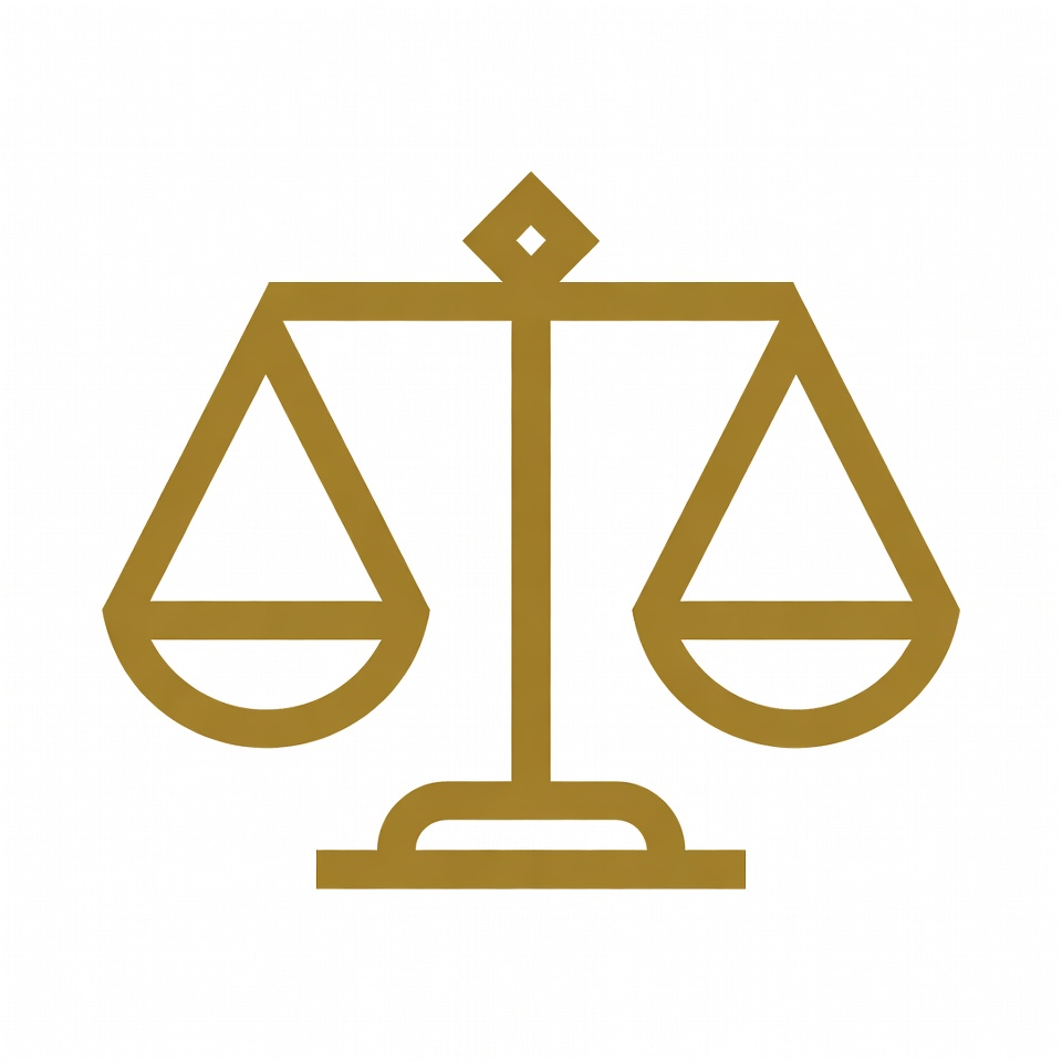 Golden Scales of Justice Icon Golden Scales of Justice Icon