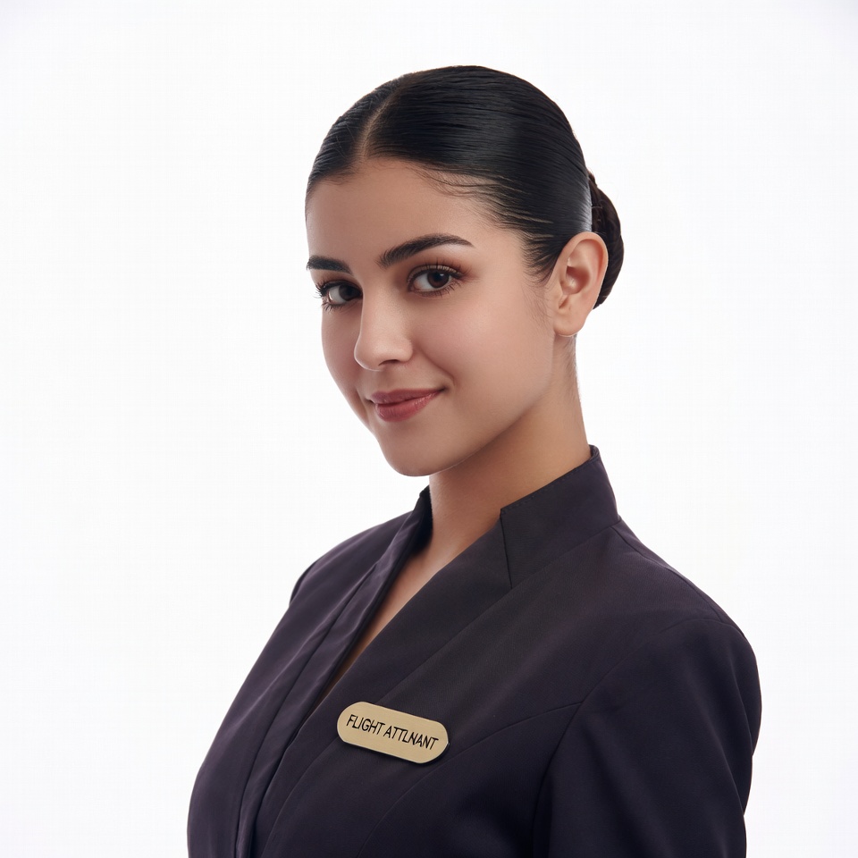 Flight Attendant Woman in Uniform Flight Attendant Woman in Uniform