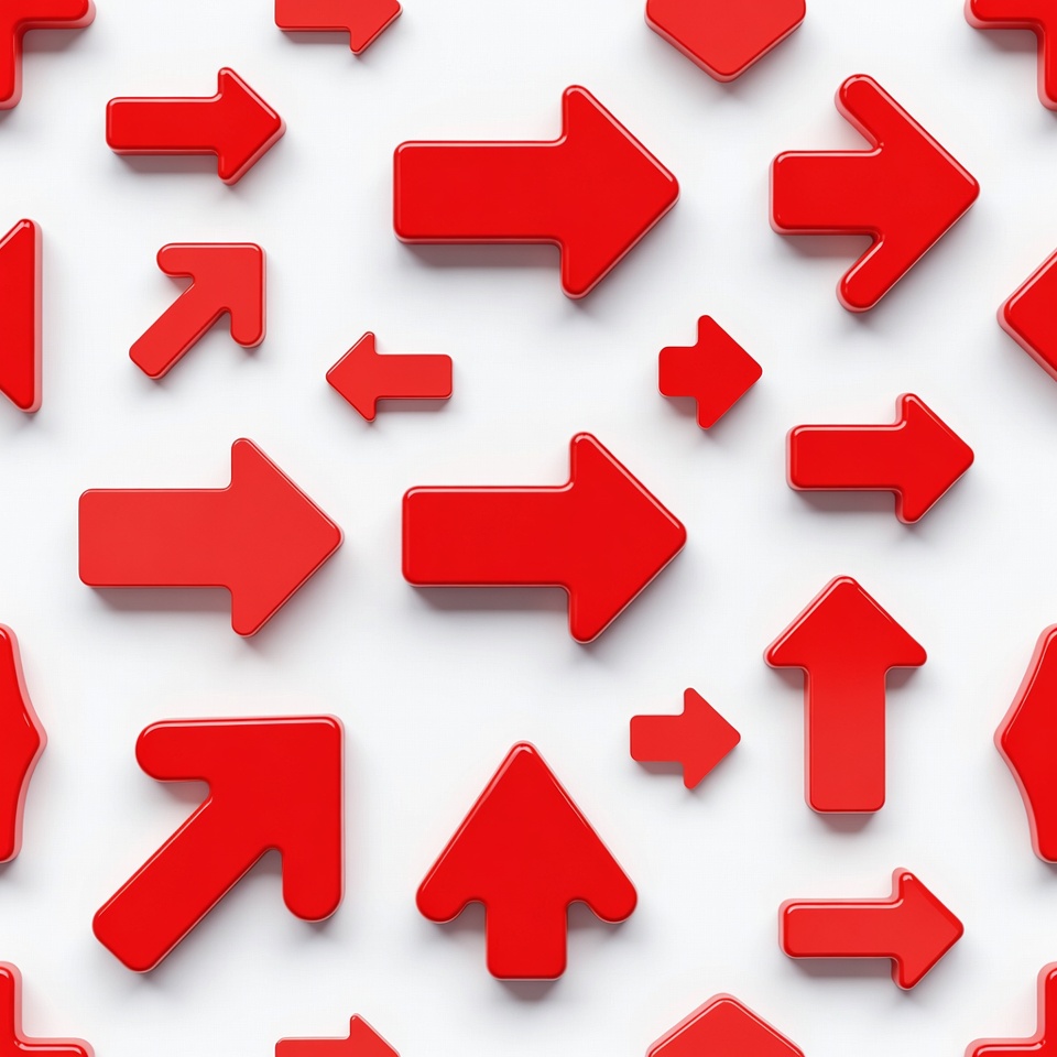 Red 3D Arrows on White Background Red 3D Arrows on White Background