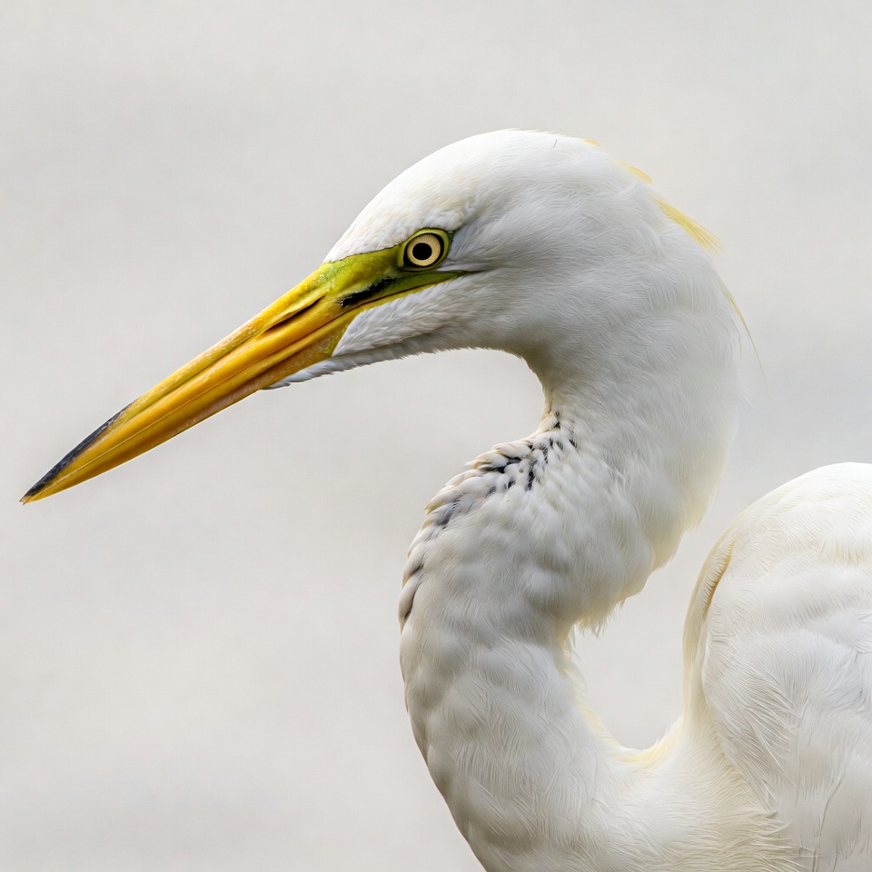 Closeup of white heron head Closeup of white heron head