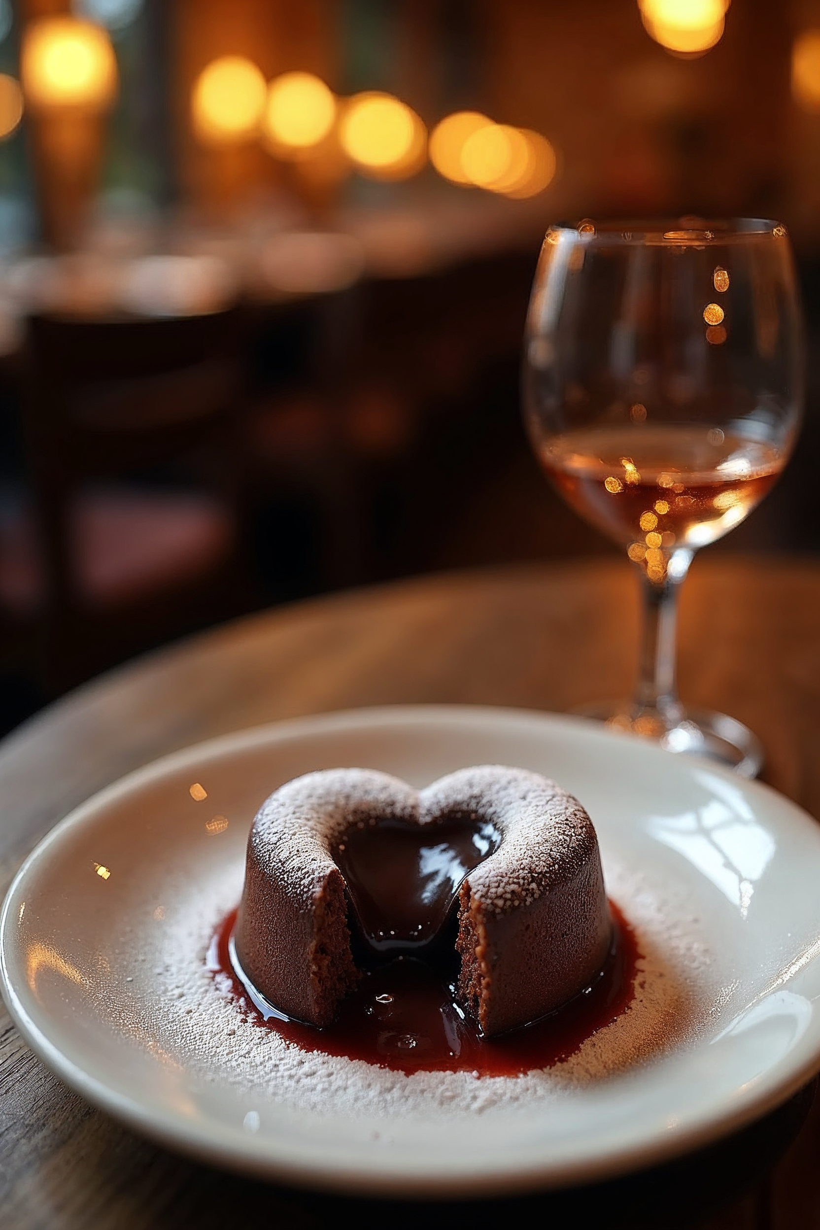 Chocolate Lava Cake with Wine Glass Chocolate Lava Cake with Wine Glass