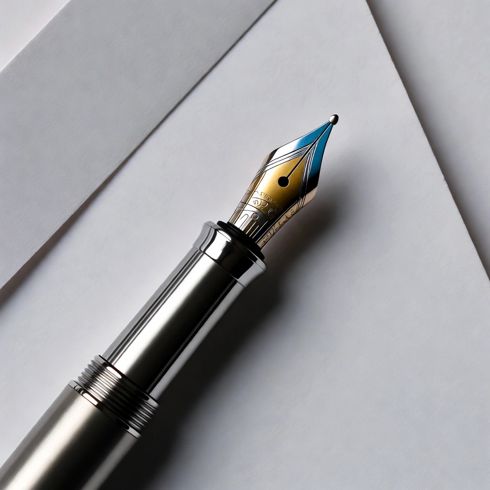 Luxury Fountain Pen on White Envelopes Luxury Fountain Pen on White Envelopes