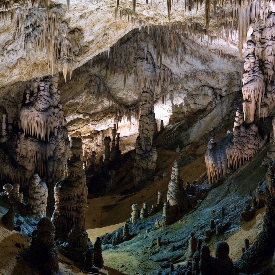 Stalactites and Stalagmites in Cave Stalactites and Stalagmites in Cave