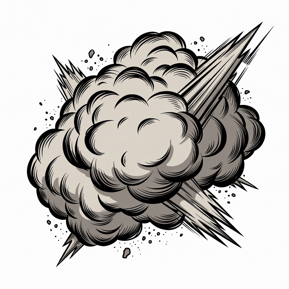 Comic Explosion Cloud Illustration Comic Explosion Cloud Illustration