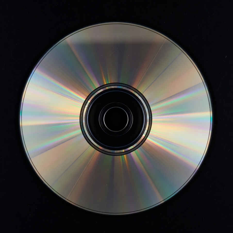Shiny CD Disc on Black Background Shiny CD Disc on Black Background