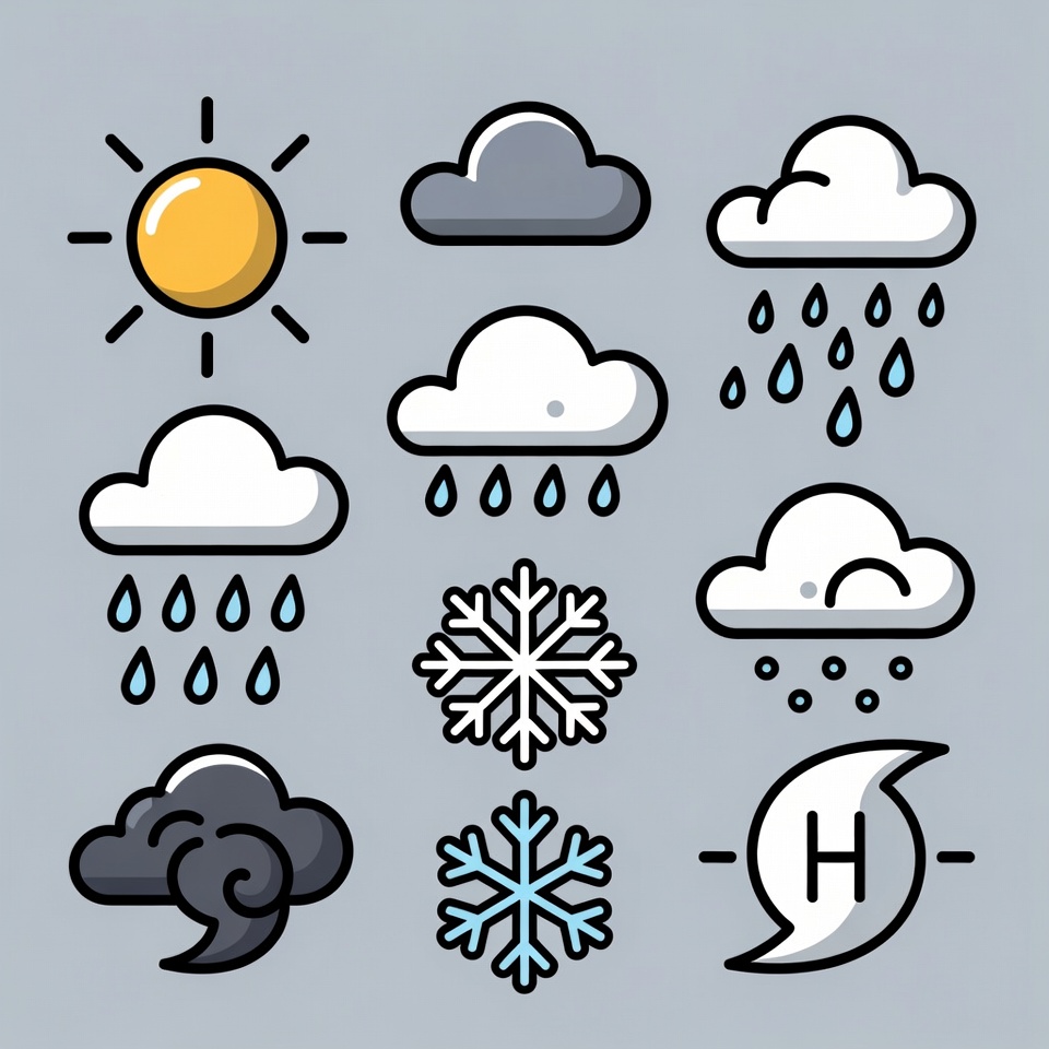 Weather Icons Set Illustration Weather Icons Set Illustration