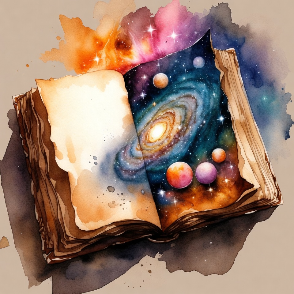 Open book with galaxy inside Open book with galaxy inside