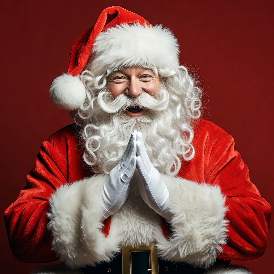 Smiling Santa Claus Praying Hands Smiling Santa Claus Praying Hands