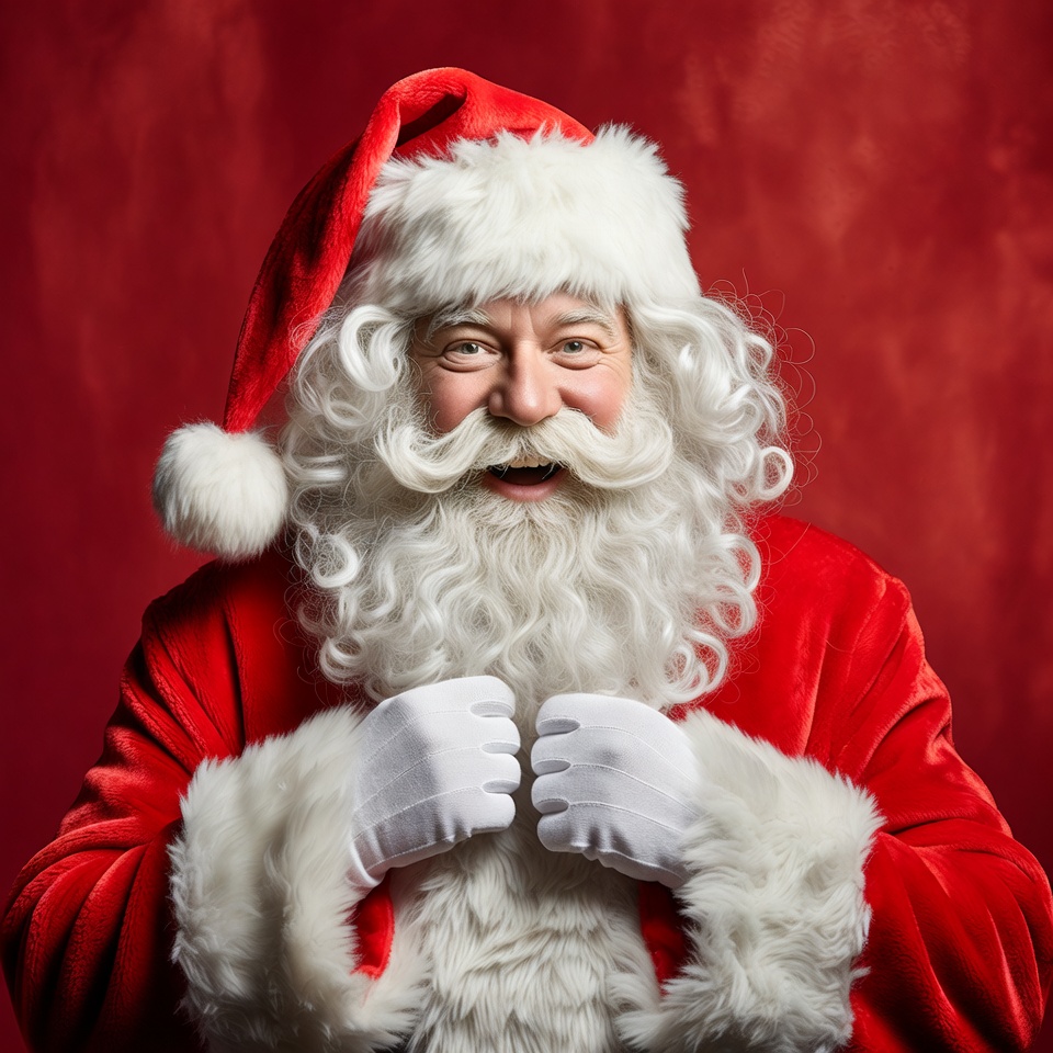 Smiling Santa Claus on red background Smiling Santa Claus on red background