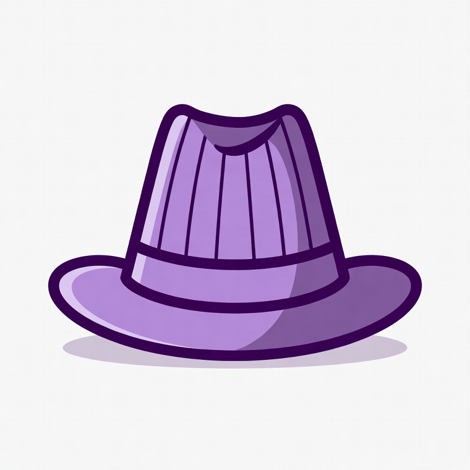 Purple Fedora Hat Illustration Purple Fedora Hat Illustration