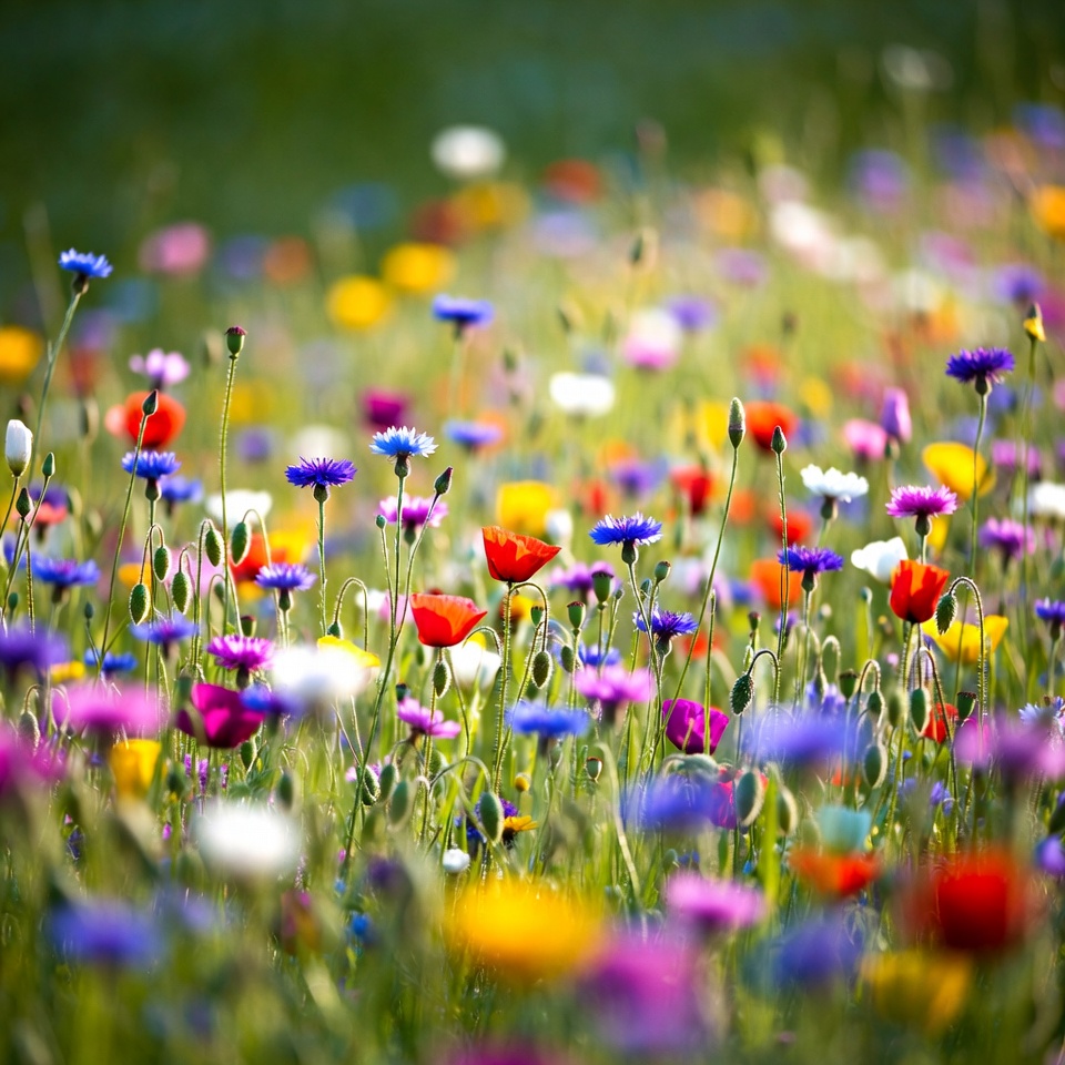 Colorful Wildflower Meadow Field Colorful Wildflower Meadow Field