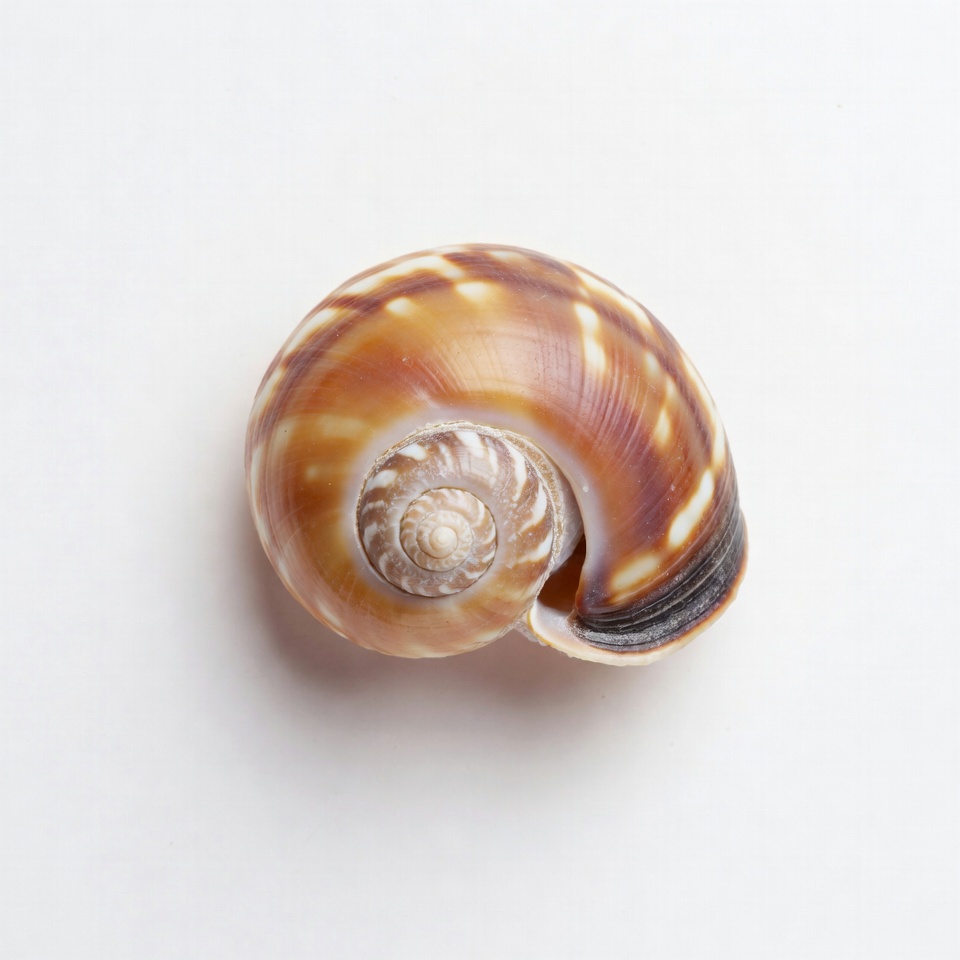 Brown Seashell on White Background Brown Seashell on White Background