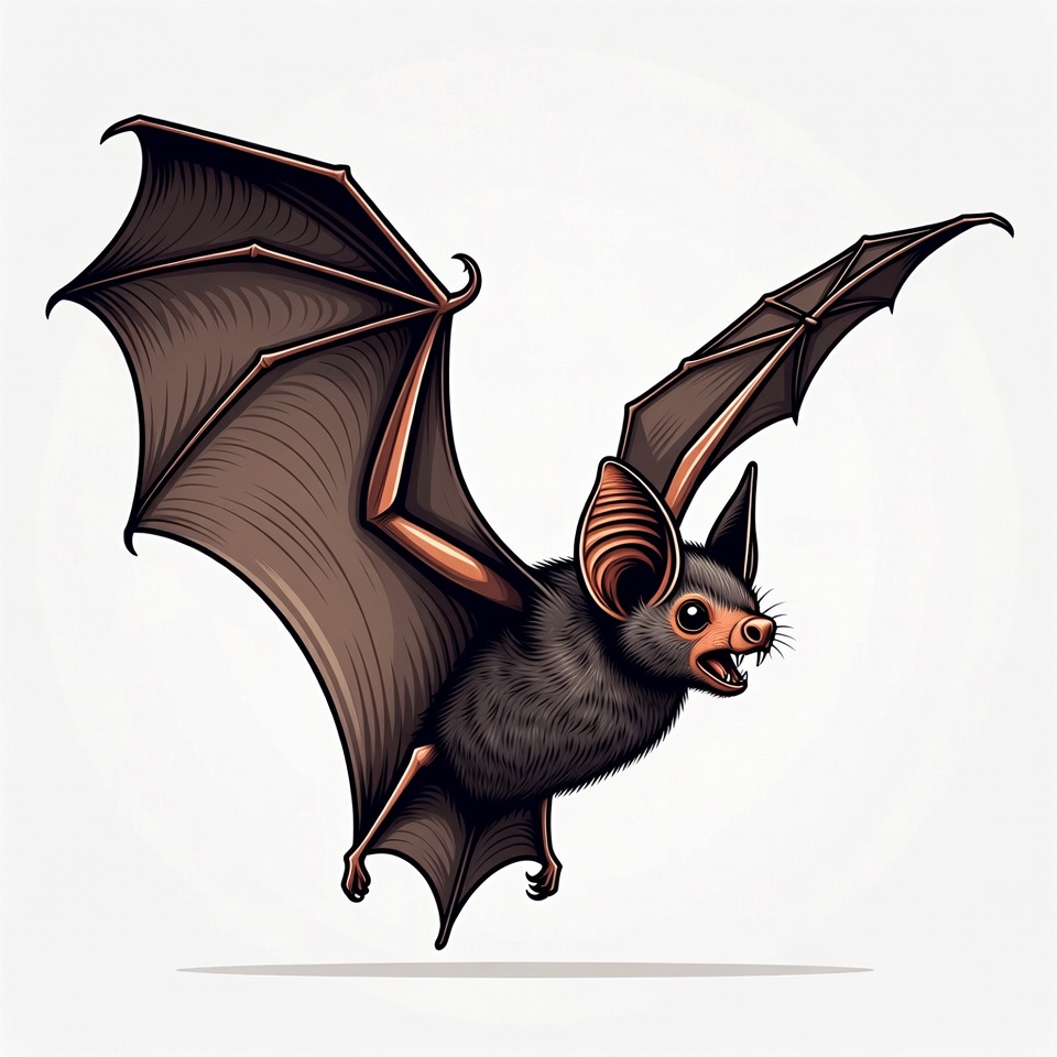 Flying bat illustration Flying bat illustration