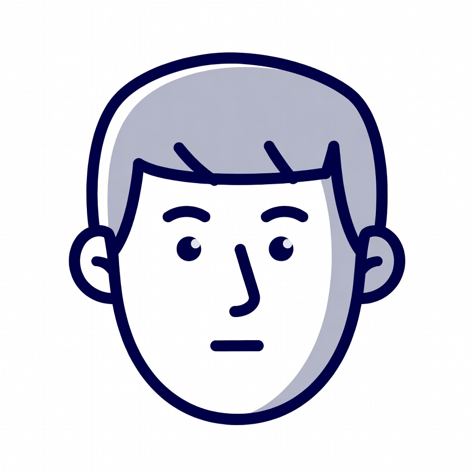 Cartoon man with thoughtful expression Cartoon man with thoughtful expression