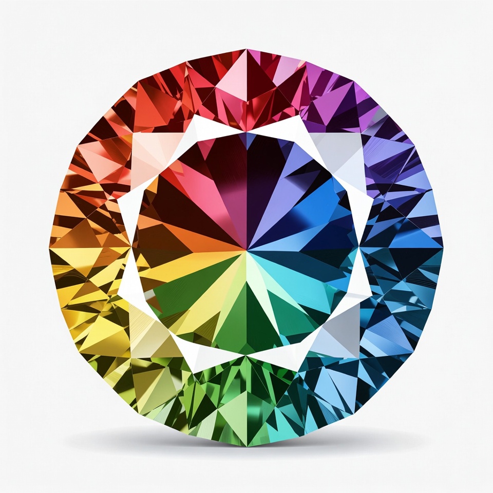 Rainbow Colored Diamond Gem Rainbow Colored Diamond Gem