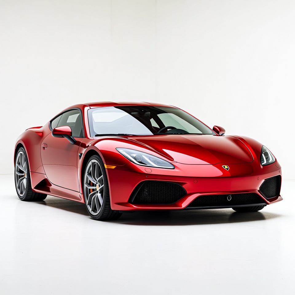 Red Lamborghini Aventador on white background Red Lamborghini Aventador on white background