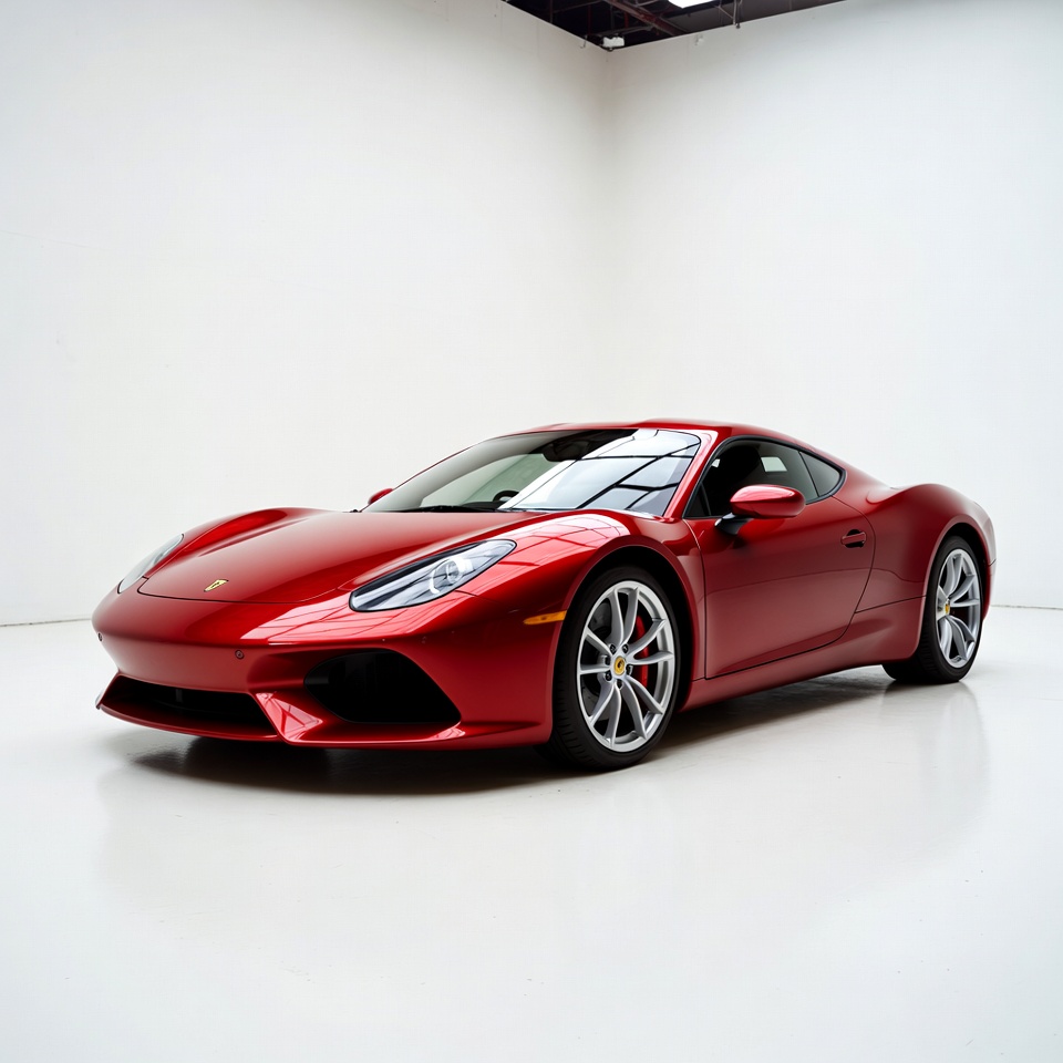 Red Ferrari 488 on White Background Red Ferrari 488 on White Background