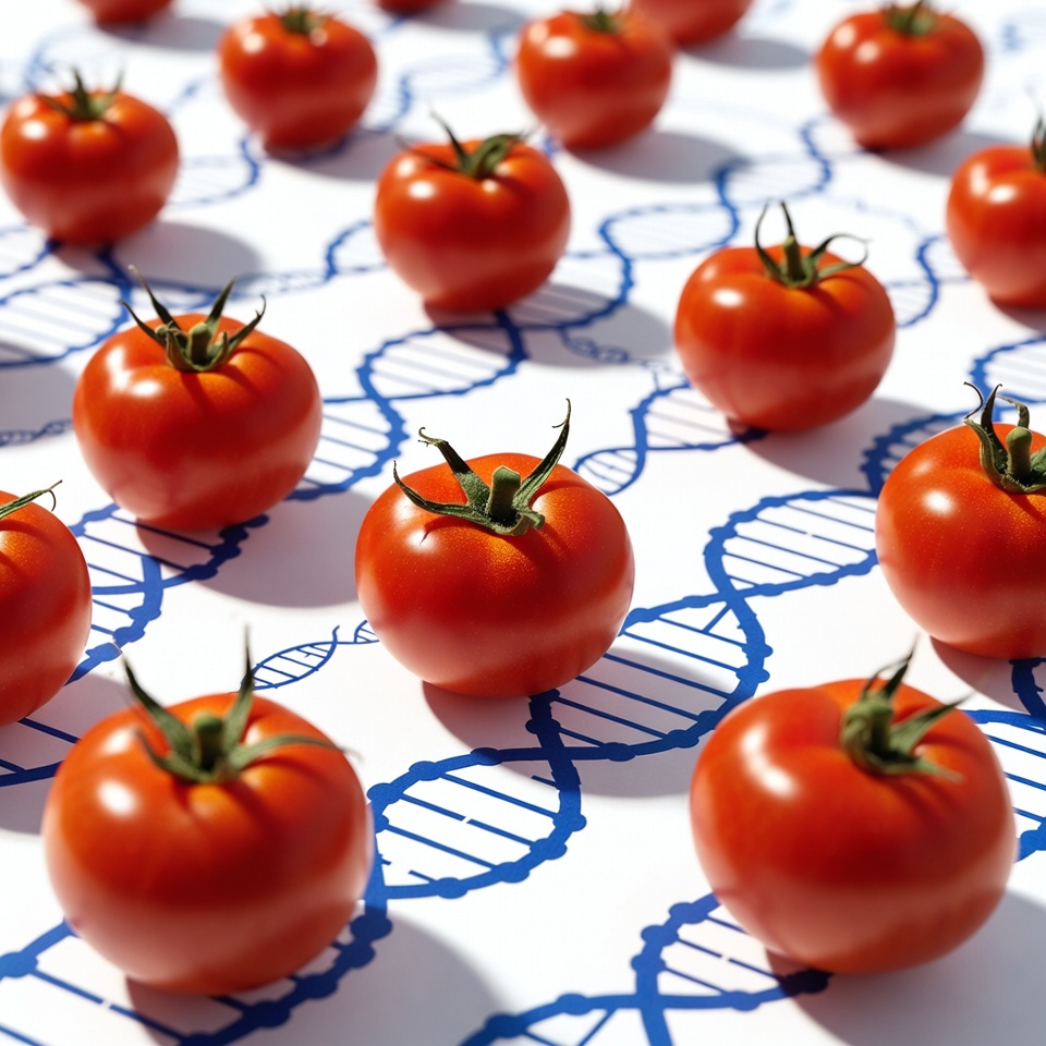 Tomatoes Arranged on DNA Helix Tomatoes Arranged on DNA Helix