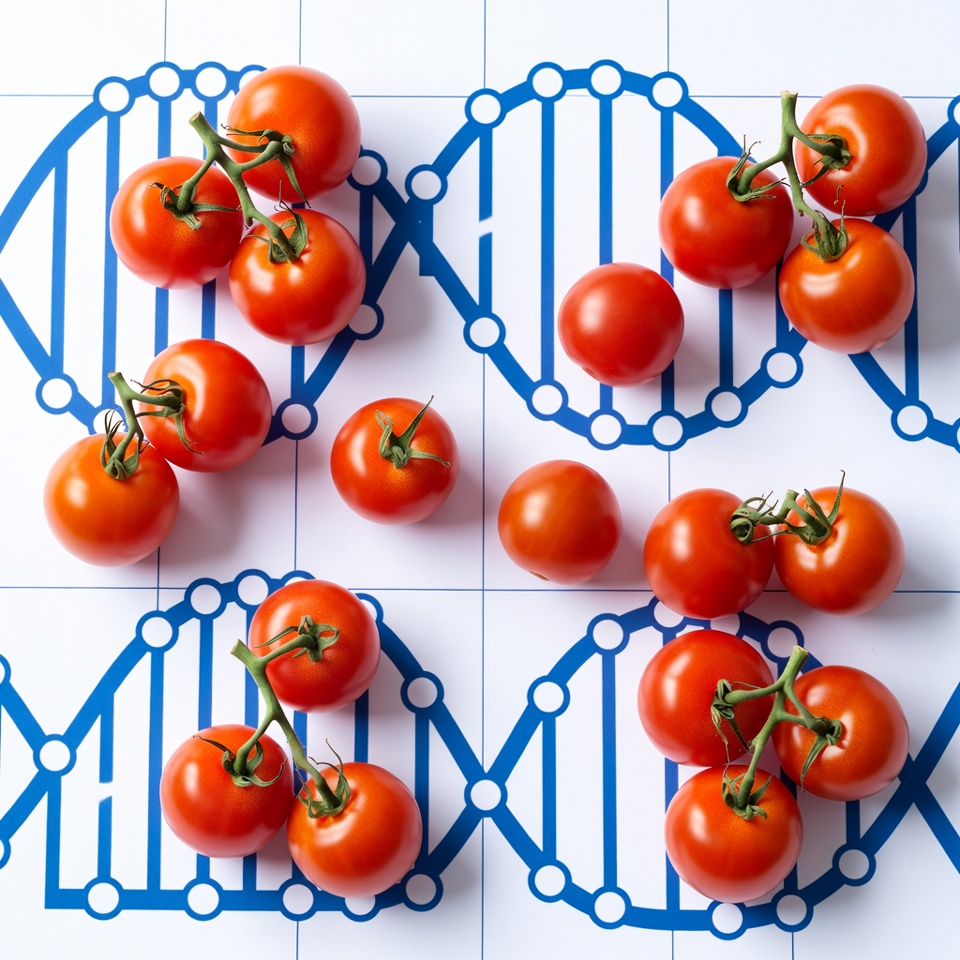 Cherry Tomatoes on DNA Helix Cherry Tomatoes on DNA Helix