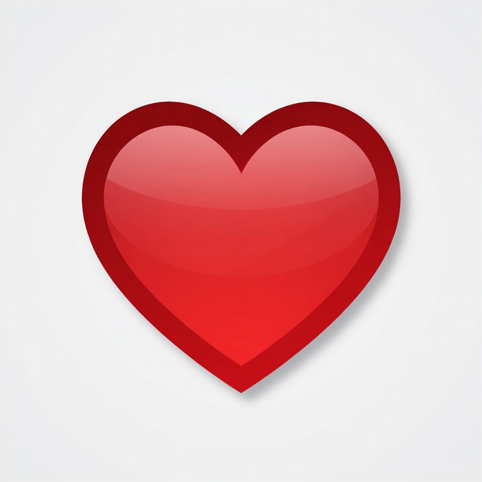 Shiny Red Heart Icon Shiny Red Heart Icon
