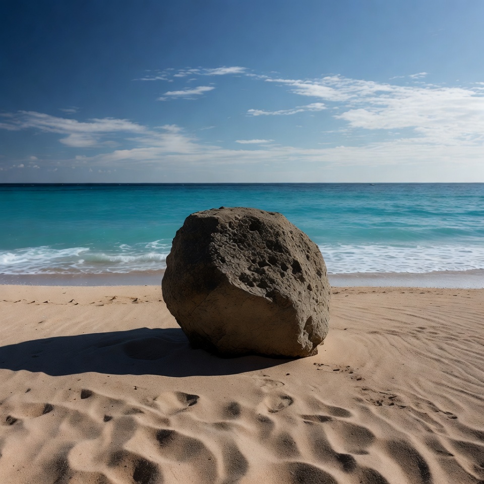 Large Rock on Tropical Beach Large Rock on Tropical Beach