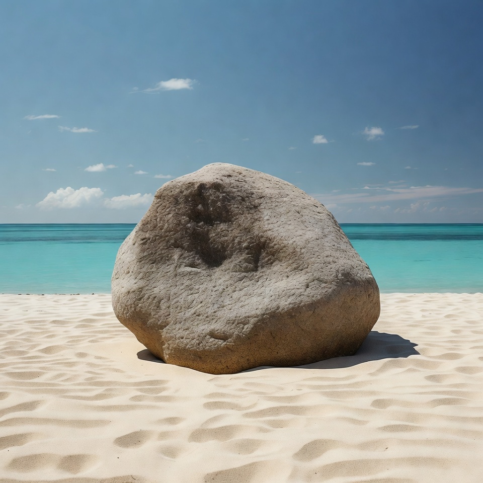 Large rock on tropical beach Large rock on tropical beach