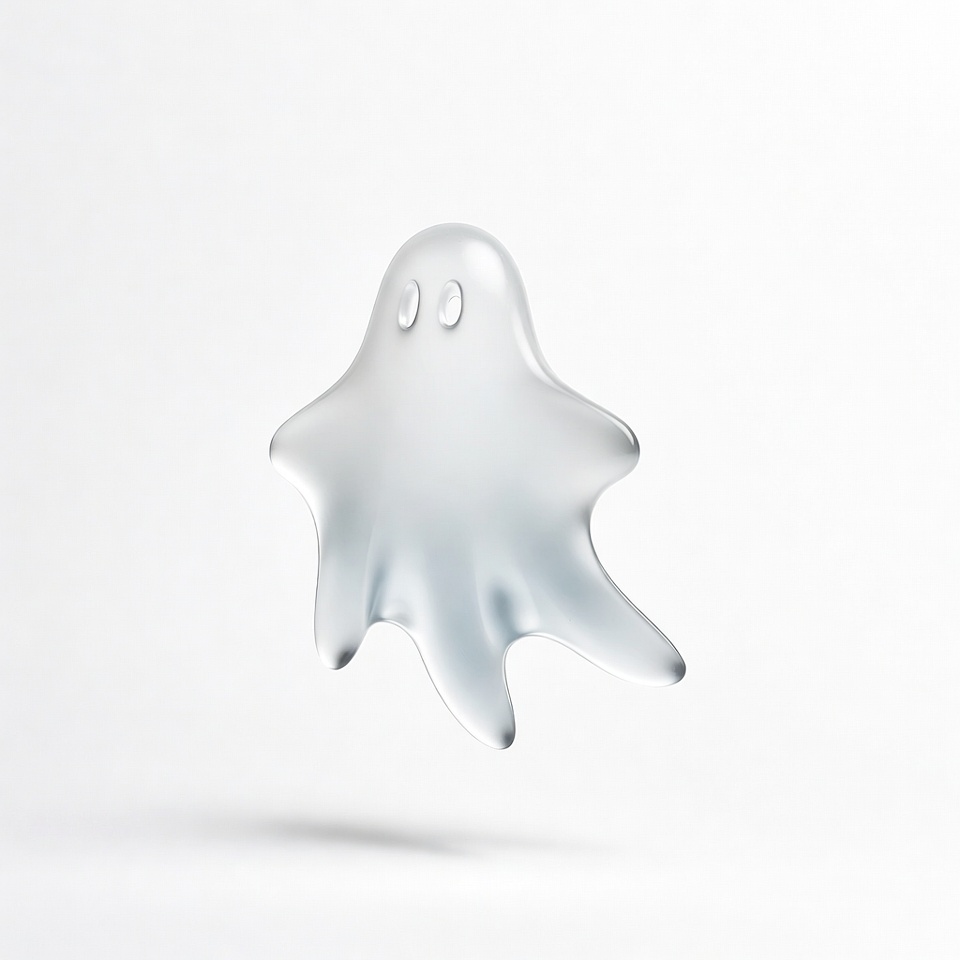 Floating Ghost on White Background Floating Ghost on White Background