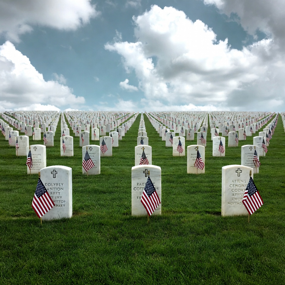 American Flags on Military Graves American Flags on Military Graves