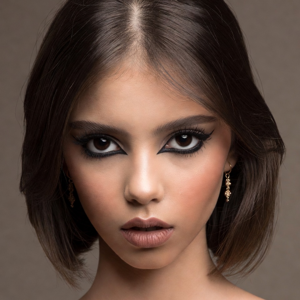 Young woman with bold eyeliner Young woman with bold eyeliner