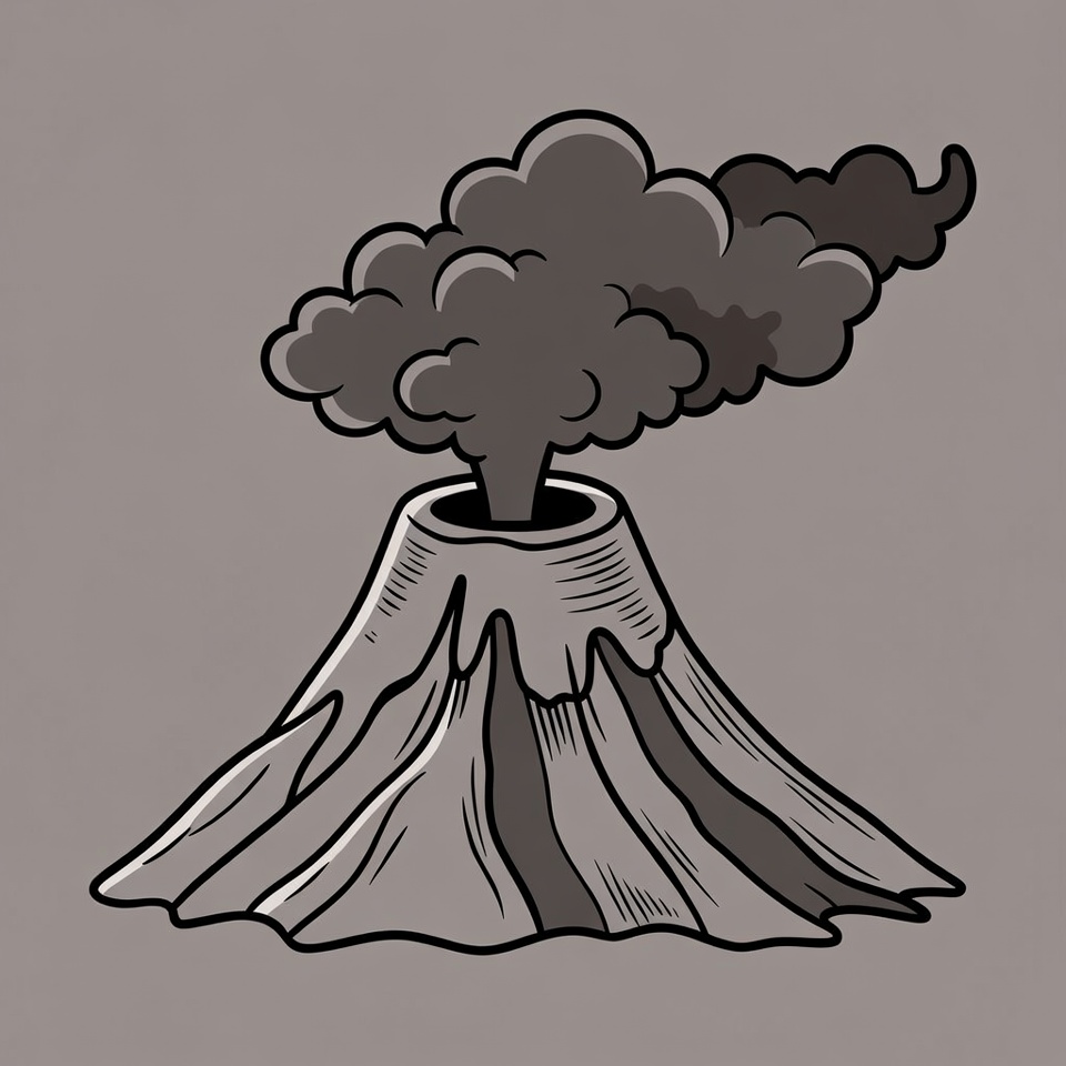 Erupting Volcano Illustration Erupting Volcano Illustration