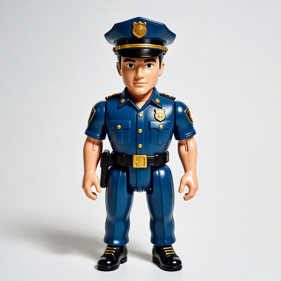 Asian police officer action figure Asian police officer action figure